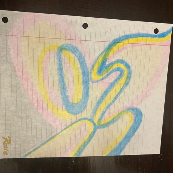Other - Colorful Abstract Drawing on Lined Paper